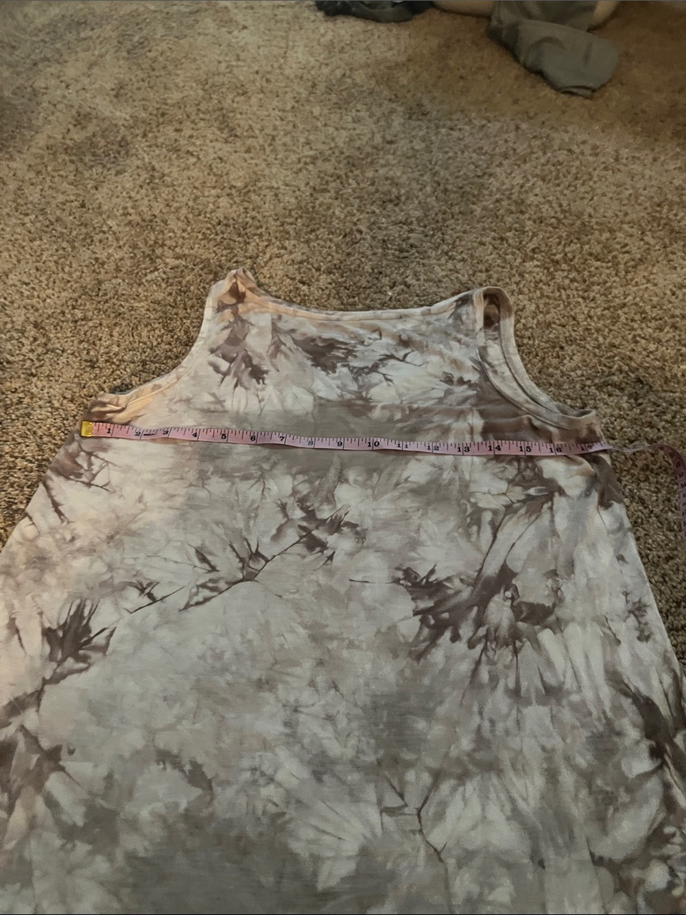 Women's Tie-Dye Tank Top — Neutral Taupe - Picture 2 of 5